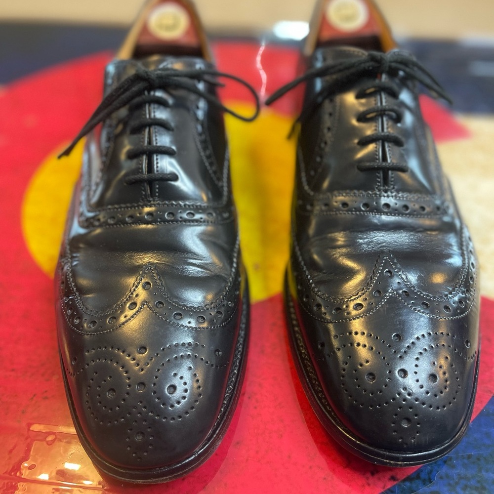 *Conditioned & Shined* Church’s Oxford Black Leather Wingtips. Made in England